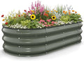Kesfitt Raised Garden Bed, Oval Open-Bottom Design, 12-Inch Deep by Kesfitt