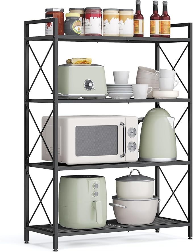SONGMICS 4-Tier Metal Storage Rack, Shelving Unit by SONGMICSbySONGMICSHOME