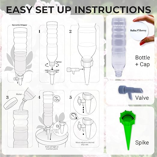 Self Watering Planter Insert Drip Spike High Capacity 20oz BabaBerry Dynamic - Image 4