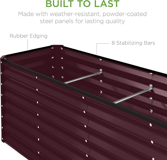 Best Choice Products 8x2x2ft Raised Outdoor Metal Garden Bed, Deep Root Box - Image 7