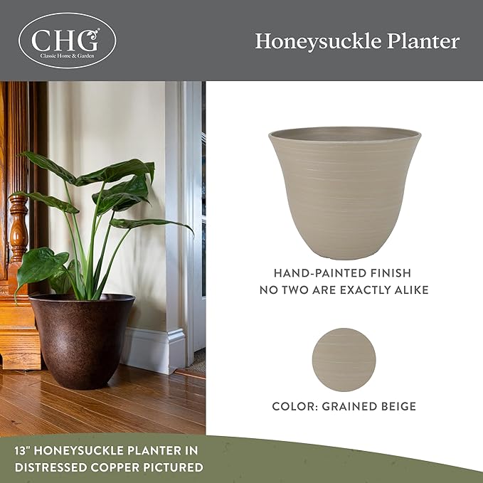 Classic Home and Garden Honeysuckle Resin Planters - Image 2