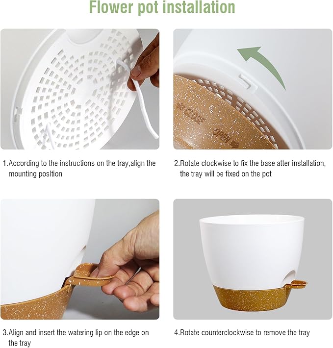 12/10/9 inch Large Self Watering Pots, Plant Pots - Image 4
