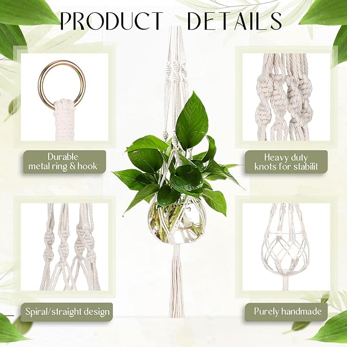 6 Pcs Boho Macrame Plant Hanger - Image 4