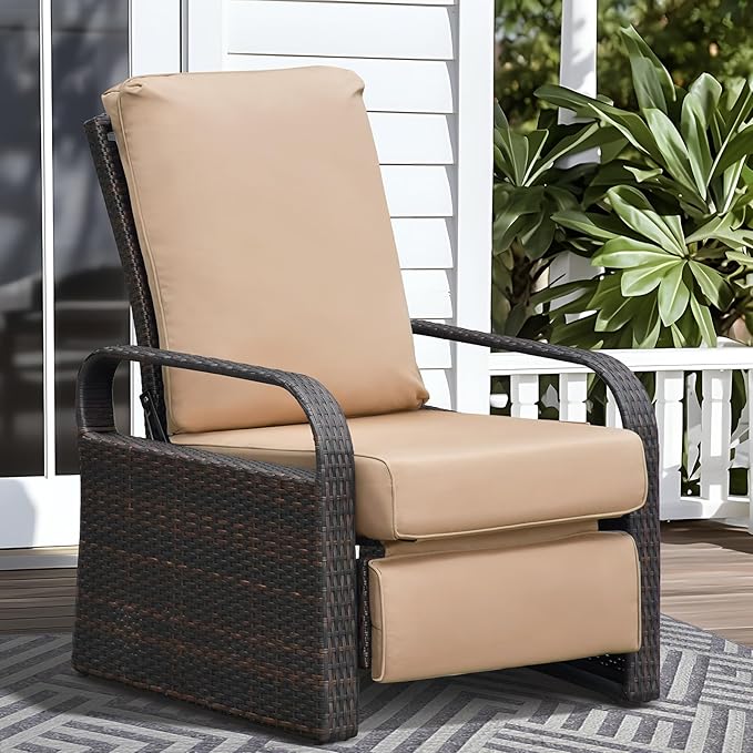 ATR ART TO REAL Outdoor Recliner, Outdoor Wicker Recliner Chair - Image 3
