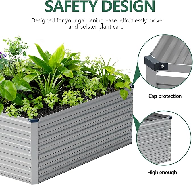 Vengarus 8x4x2FT Galvanized Raised Garden Bed Kit, Large Rectangle Elevated - Image 3