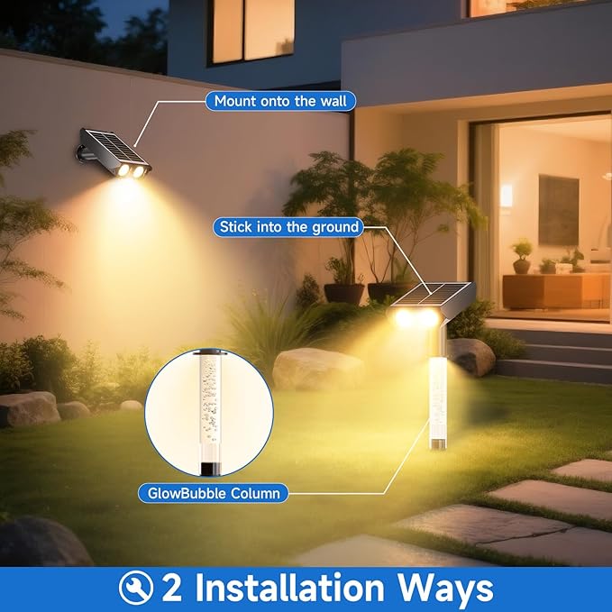 Solar Spot Lights Outdoor Adjustable Beam & PC Light Guide Column, 4 Pack Solar - Image 8