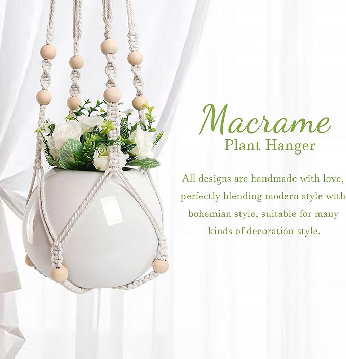 3 PCS Macrame Plant Hanger Indoor Hanging Planter Basket - Image 2