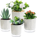 Self Watering Pots for Indoor Plants, 5 & 4 Inch Stylish Flower Pots by Etvski