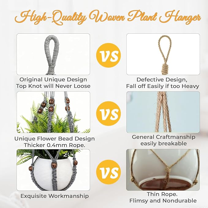 35 Inch Macrame Plant Hanger, Large - Image 6