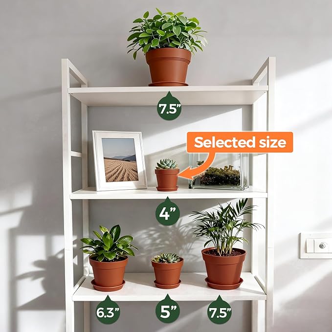 T4U 4 Inch Plant Pots 18-Pack, Small Flower Pots - Image 5