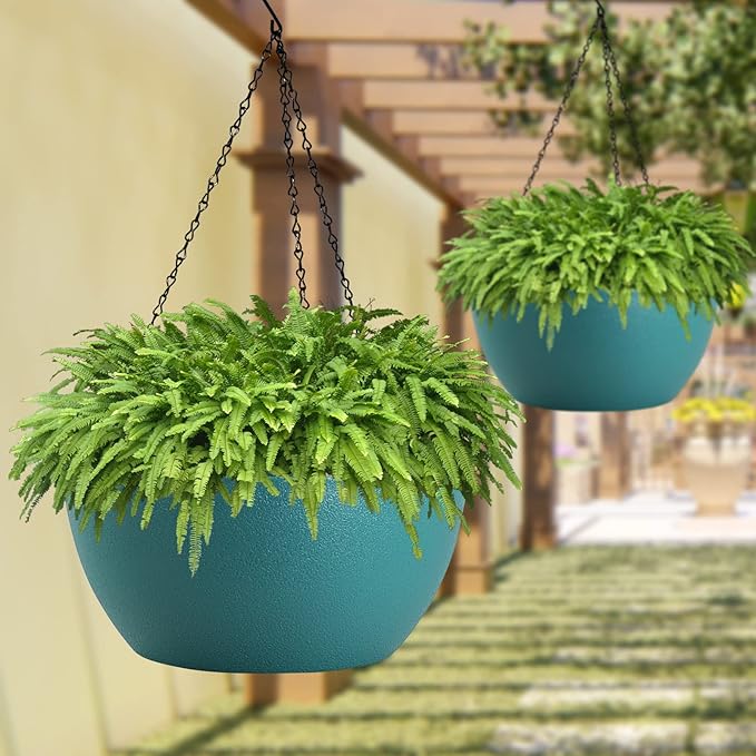 WOUSIWER 13 inch 2 Pack Large Hanging Planters - Image 5