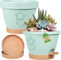 Plastic Plant Pots 10 Inch Set of 4, Self Watering Pots by gegemaoyi