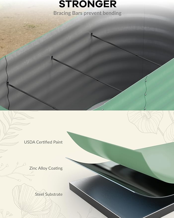 2 Pcs Raised Garden Beds Outdoor 4x2x2 ft - Image 5