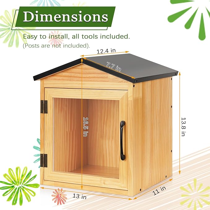 Outdoor Library Outdoor Book Box Storage Small Wooden Cabinet Little Literature - Image 2