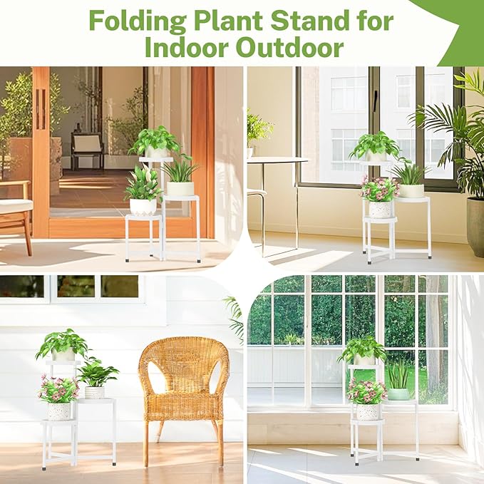 iDavosic.ly 3 Tier Folding Plant Stand Indoor Outdoor - Image 6