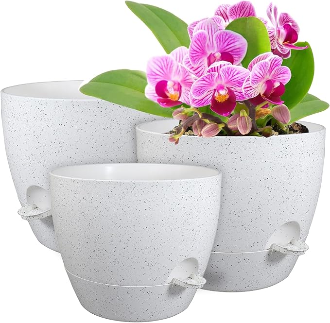 12/10/9 inch Large Self Watering Pots, Plant Pots by WSMKSZ