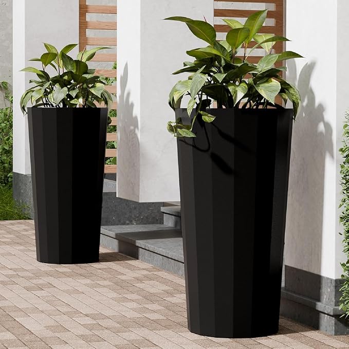 23.6" Tall Outdoor Planters Set of 2, Large Planters - Image 7
