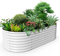 A ANLEOLIFE 8x4x2ft Galvanized Raised Garden Bed Kit, Oval Metal Deep Root by AAnleolife