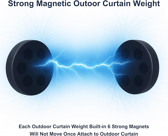 2LB Heavy Duty Outdoor Curtain Weights, Strong Magnetic Gazebo Curtain Weights - Image 3