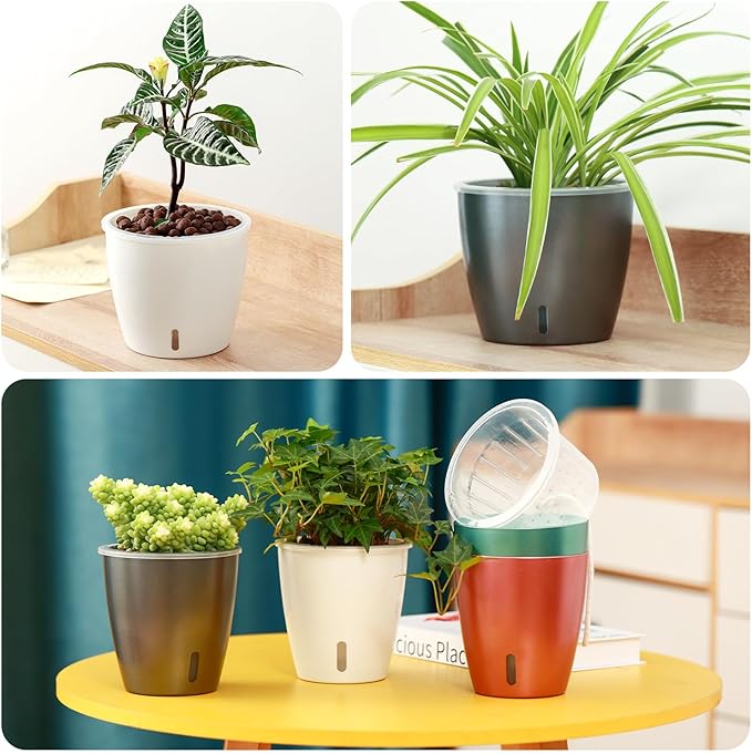 Self Watering Pots for Indoor Plants, Small African Violet Pots - Image 9