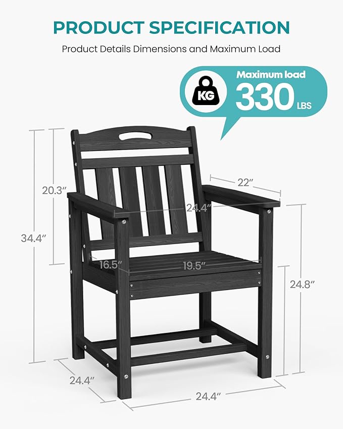 Outdoor Patio Dining Chair - Image 3