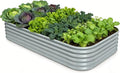 Galvanized Raised Garden Bed 8x4x1.5 ft, Modular Raised Flower Bed by Annoell