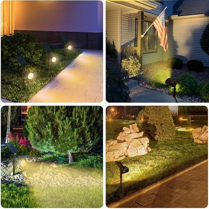DBF Solar Outdoor Lights, 600LM Solar Spot Lights Outdoor Waterproof, 18 LED - Image 6