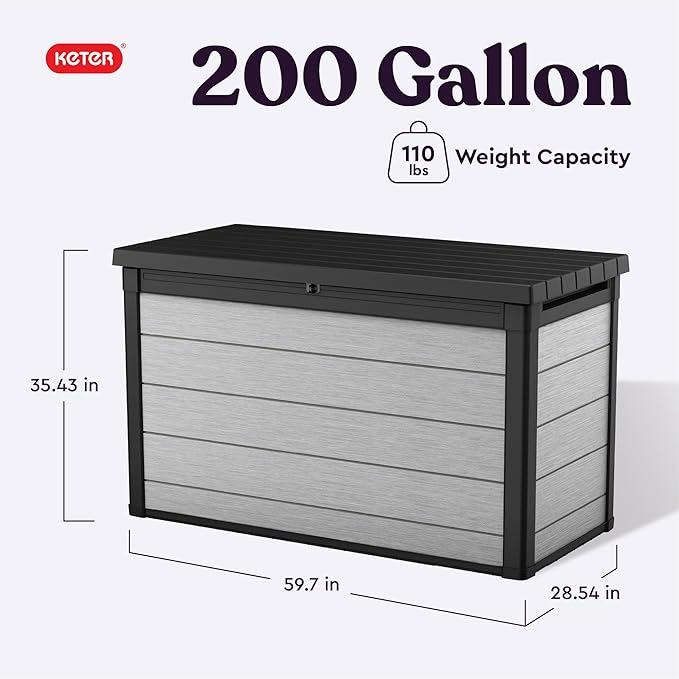 Keter Denali 200 Gallon Resin Large Deck Box - Image 2