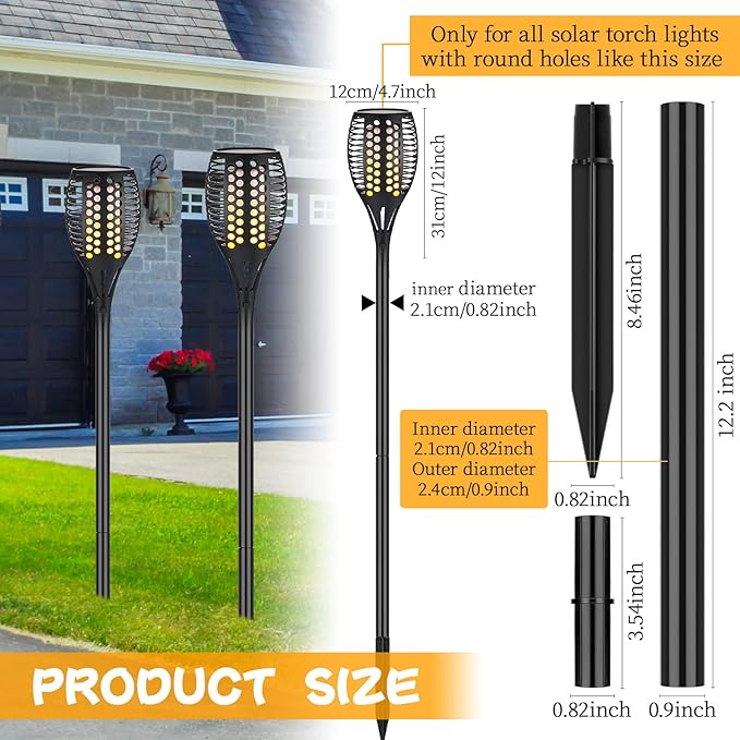 Chunful 8 Kit Solar Light Stakes Replacement Lame Lamp Extension Pole Ground - Image 2