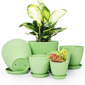 Plant Pots Indoor with Saucers & Drainage by Vodotion