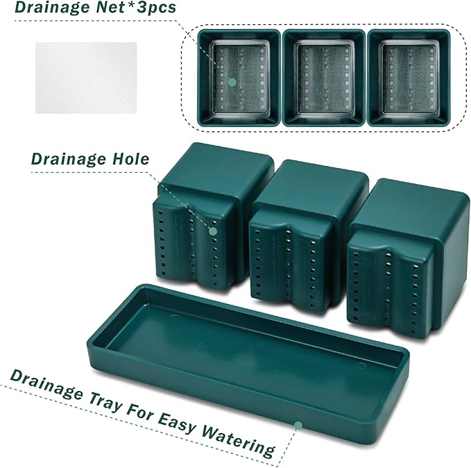 D'vine Dev Herb Garden Planter Set, Plastic Plant Pots - Image 5