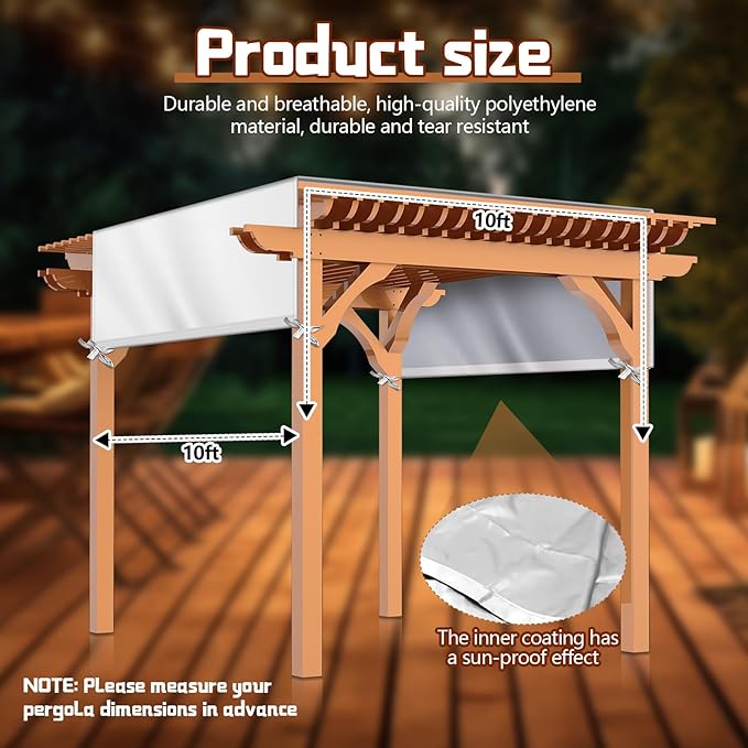 Universal Pergola Replacement Canopy Outdoor Canopy Shade Cover Waterproof - Image 2