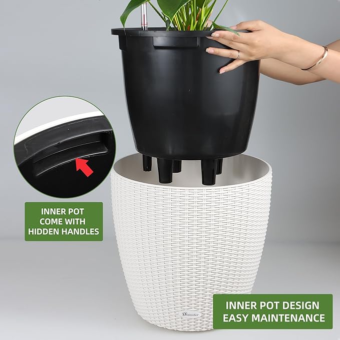 Dexceder 15x14 Rattan Self Watering Planter - Image 4