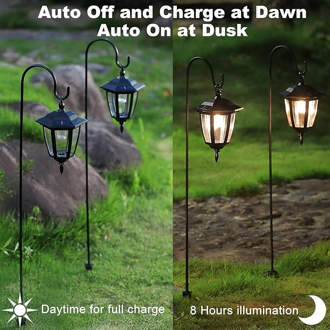 Dynaming 4 Pack Solar Hanging Lights Outdoor, Solar Powered Garden Decorative - Image 3