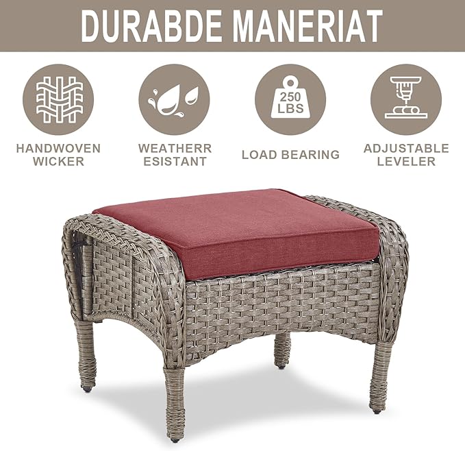 Belord Outdoor Ottomans for Patio Foot Rest - Image 5