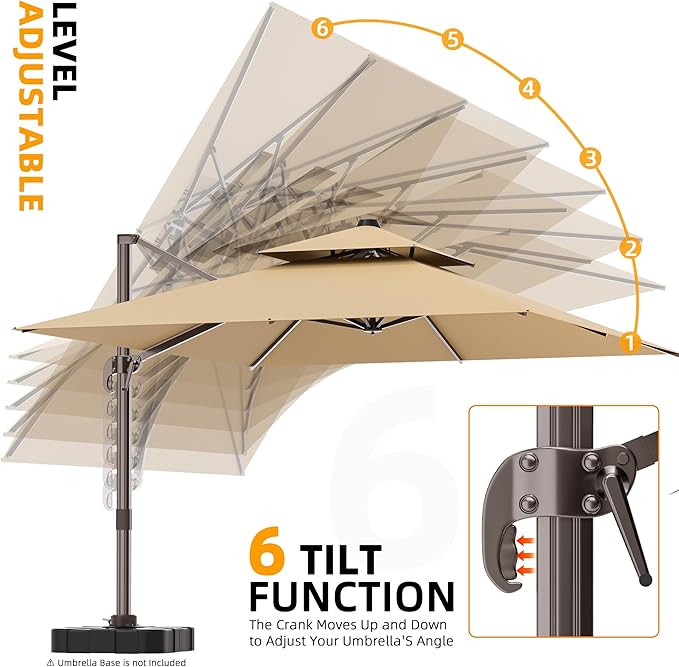 9' X 12' Patio Umbrellas Double Top Large Rectangle Umbrella Heavy Duty - Image 6