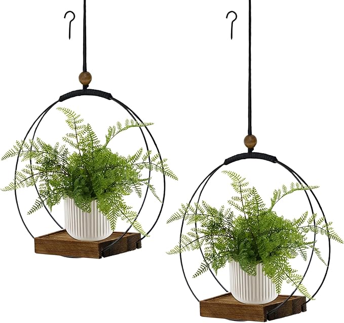 2 Pack Hanging Planter for Indoor Plants, Modern Boho Macrame Hanger, Wall by hismocal