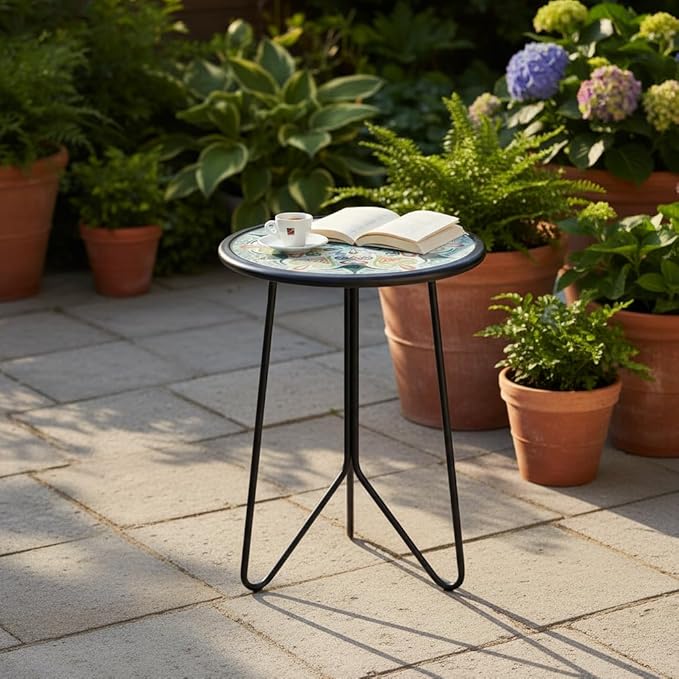LIFFY Patio Side Table, Indoor Round Accent End Table - Image 9