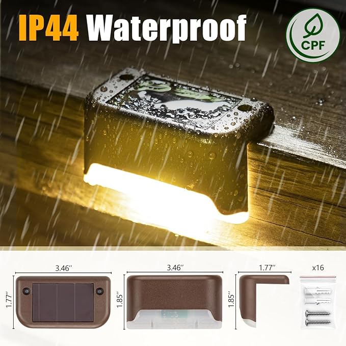 SOLPEX Solar Deck Lights Outdoor, Waterproof Led Lights - Image 6