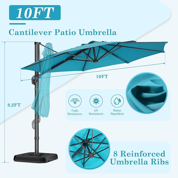 HOTEEL10x10ft Patio Umbrella Cantilever Umbrellas - Image 5