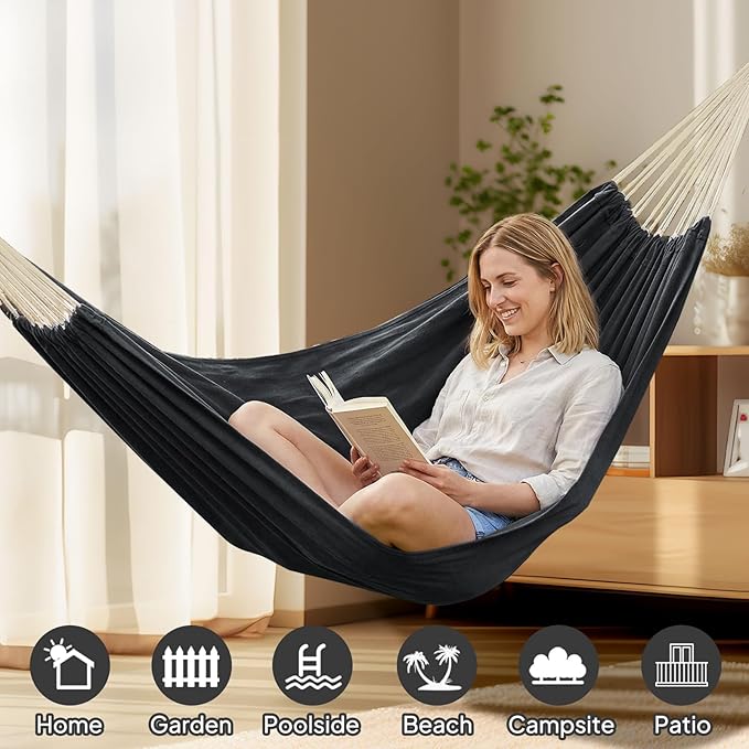 ANYOO Cotton Hammock Portable Camping Hammocks - Image 4