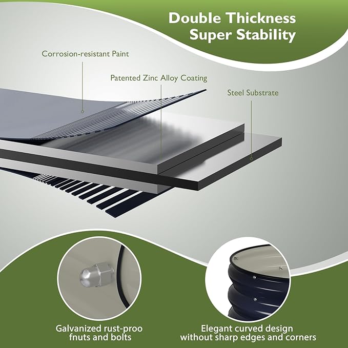Raised Garden Bed Kit, Large Metal Raised Beds - Image 4