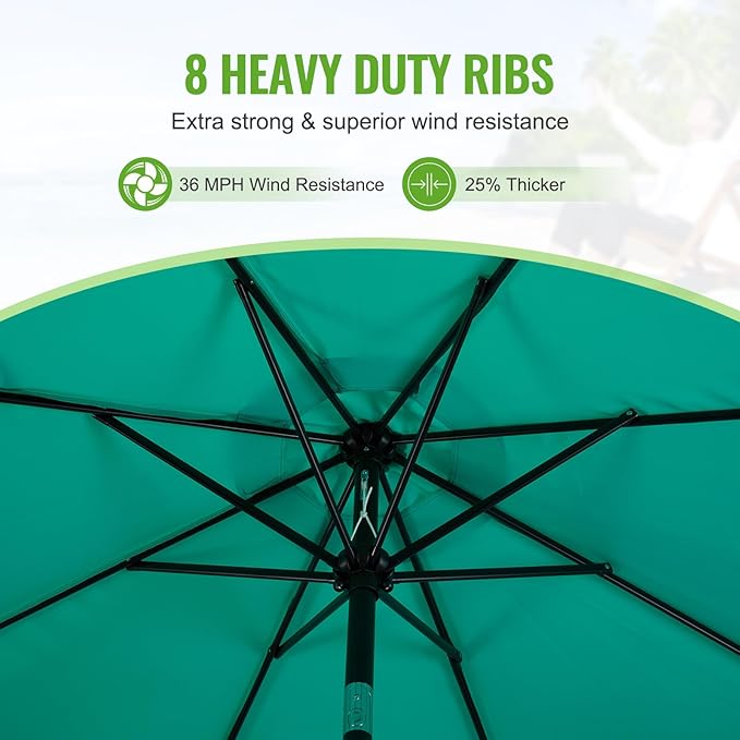 Backyard Expressions 9 ft. Patio Umbrella, Market Table Umbrella w/Tilt and - Image 2
