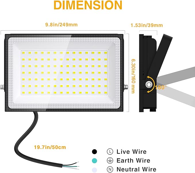 Onforu 80W LED Flood Lights Outdoor, 8000LM Super Bright Security Light - Image 5