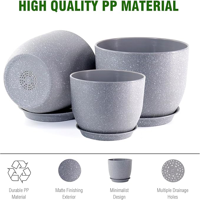 10/9/8 inch Plant Pots, Flower Pots - Image 4