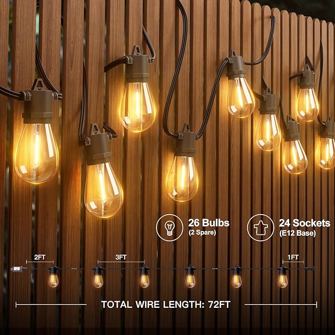 addlon 72FT LED Outdoor String Lights - Image 6