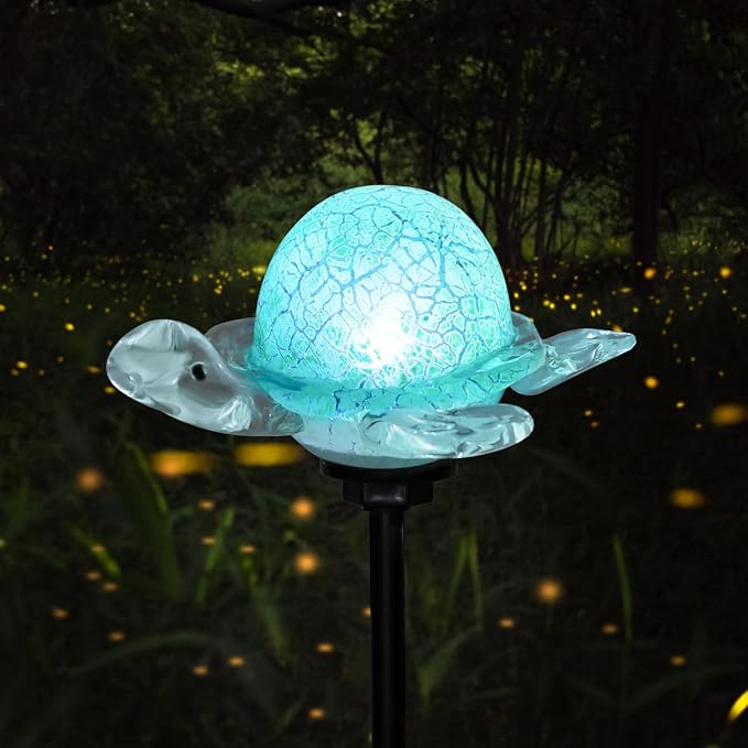 Afirst Decorative Solar Lights Outdoor Solar Turtle Stake Lights Hand Blown - Image 7