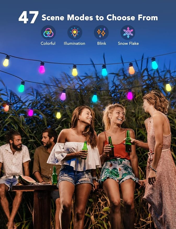 Govee Smart Outdoor String Lights H7016, 96ft RGBIC Outdoor Lights - Image 4