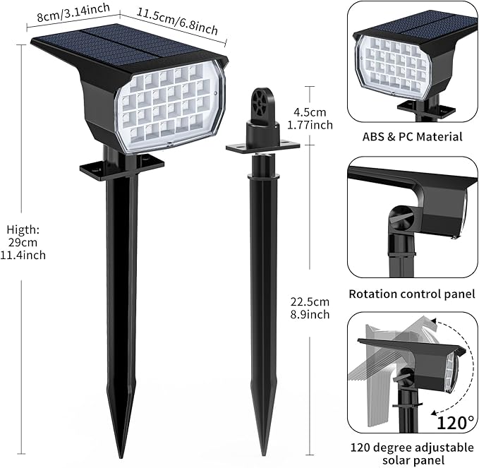 Solar Spot Lights Outdoor Color Changing, Christmas Landscape Spotlights - Image 8