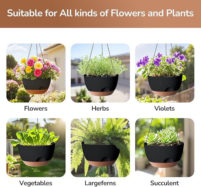 Hanging Planter for Indoor Plants, 10 Inch Self-Watering Hanging Planters - Image 5